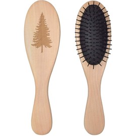 'Pine Tree Silhouette' Wooden Hairbrush (HA00054566)