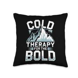 Ice Bath and Cold Shower Wellness Cold Therapy Recovery Tee Throw Pillow