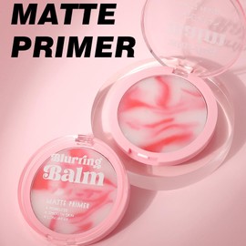 BEUKING Blurring Balm Powder, Setting Translucent Foundation Primers, Oil Control Concealer Pressed Cream Waterproof Sweatproof Making Long Lasting Makeup Primer (#05 Red, 0.16 oz)