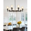 L LOHAS LED 8-Light Black Chandelier for Dining Room Light
