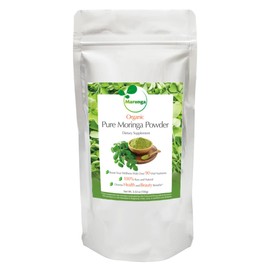 Marunga Organic Moringa Powder, 100% Raw & Natural, Non-GMO Superfood, 30-Day Supply, Made in Japan, Rich in Antioxidants, Vitamins & Amino Acids, Vegan & Gluten-Free, Great for Smoothies & Tea