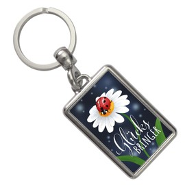 speecheese Ladybird Lucky Charm Keyring for Friends and Lovers to Have More Happiness in Life and as a Identification Mark from the Keychain in Various Sizes, standard