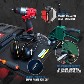 HDPE Folding Side Table Kit - Milwaukee Packout Compatible - Solid Plastic - Packible Tool - Packout Mod