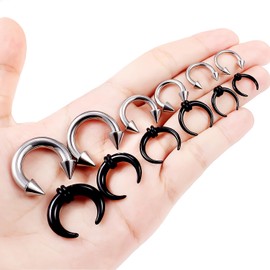Kadogohno Pincher Septum Rings Piercing Gauge Kit Stretching Jewelry 14g 12g 10g 8g Nose Fake Stretched