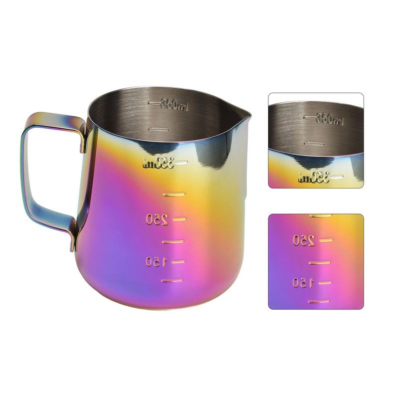 350ml Colorful Stainless Steel Coffee Milk Frothing Jug Garland Cup