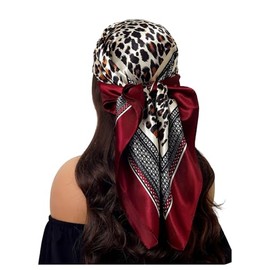 Verdusa Women's Vintage Leopard Print Headscarf Lightweight Square Scarves Hair Bandana, Multicolor, One-Size