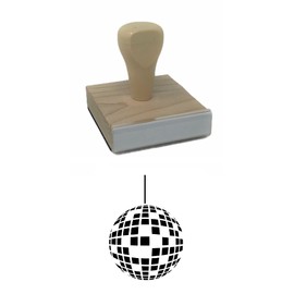 Infusion Disco Ball Rubber Stamp, 2 X 2'' Wood Stamp