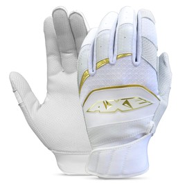 Axe Pro-Fit Batting Gloves White/Gold Cabretta Leather Adult M
