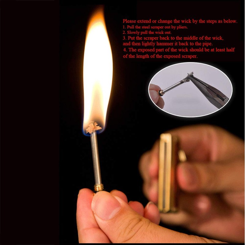 BIASTNR Permanent Match Emergency Lighter, Metal Matchstick Fire Starter Keychain,