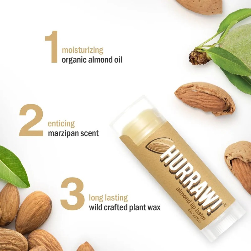 Bálsamo Labial De Almendras Paquete De 3 Orgánico Vegano Sin
