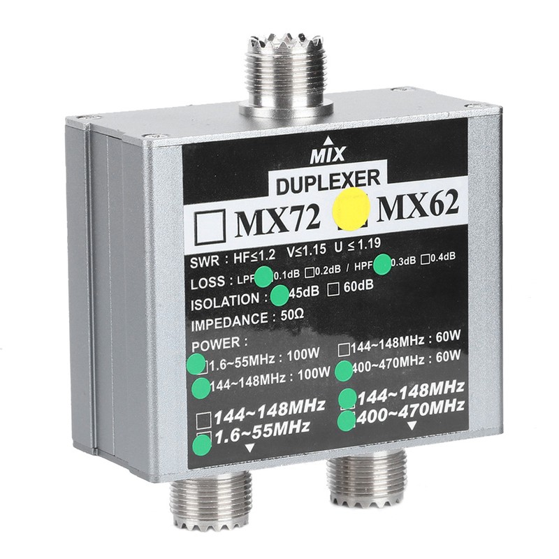 MX62 VHfUHF Duplexer 144148MHz 400470MHz Different Frequency Indoor Antenna Combiner