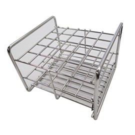 Sanwa Kaken Industries SS15-25 Test Tube Stand, SS, 0.6 inch (15 mm) x 25 Pieces, Stainless Steel, Electrolytic Polishing