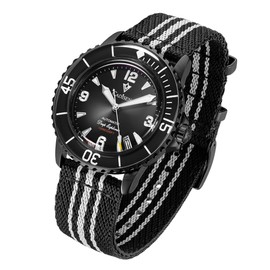 CADISEN Automatic Watch Men's Sapphire Glass 200 m Waterproof Watch Casual, 8239 black, Strap.