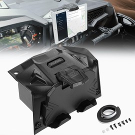 KEMIMOTO Electric Device GPS Mount Storage Box Compatible with 2019-2023 Polaris RZR XP 1000 XP Turbo Accessories RZR Tablet Mount Phone Bracket Extra Space Adjustable Navigation Tablet Holder