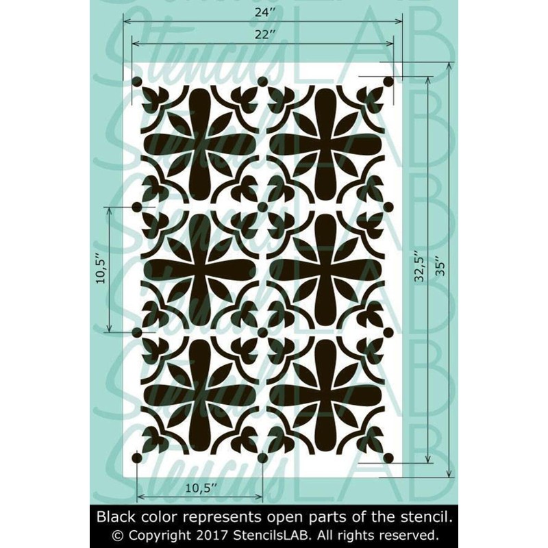 Catarina- Wall & Floor Stencil- Extra Large Tile Stencil