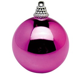 Shiny, pink plastic Christmas bauble, 20 cm diameter, per piece