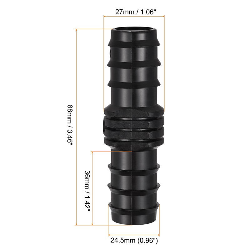 sourcing map Plastic Irrigation Hose Connector 24.5 mm with Barb