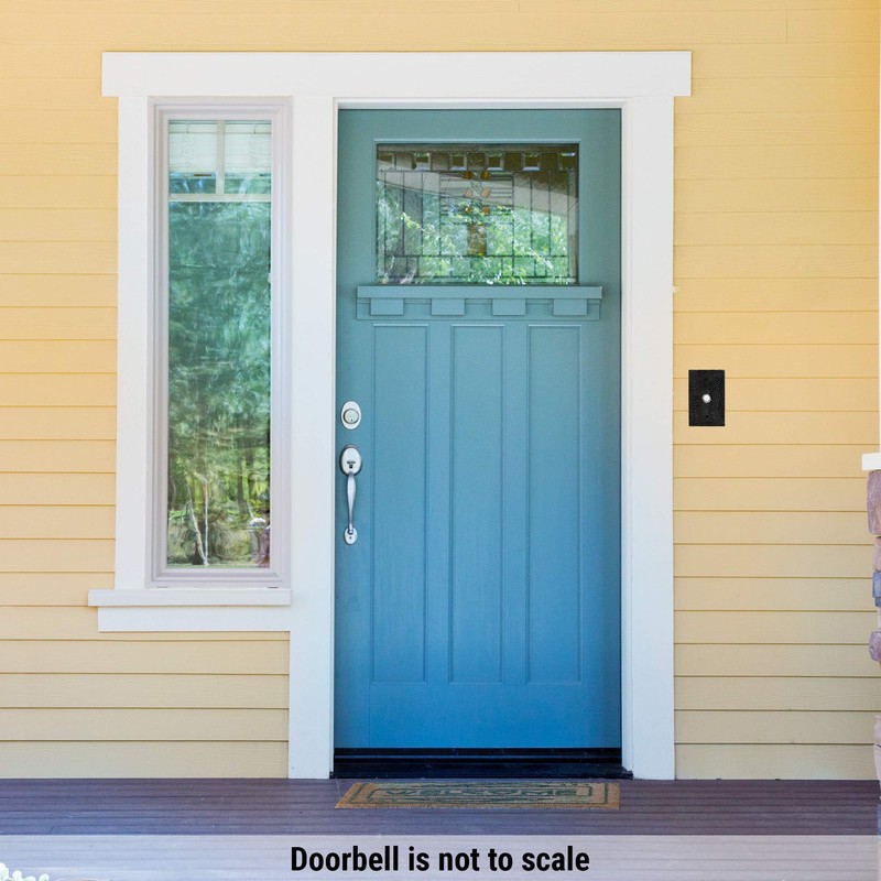 Waterwood Solid Brass Large Hammered Plate Doorbell in Black -