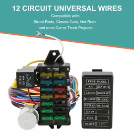 Universal 12 Circuit Wiring Wires Harness Fit for Muscle Car Hot Rod Street Rod XL Wires