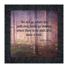 Motivational Wall Art, Inspirational Wall Art for Office Decor, College Graduation Gifts for Boys, High School Graduation Gifts, Emerson's "Do Not Go Where the Path May Lead" Framed Quotes, 8750CH