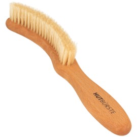 Breiter Hat Brush Textile Brush for Cleaning Felt Hats, Made of Real Pear Wood, Natural Bristles, Ergonomically Shaped