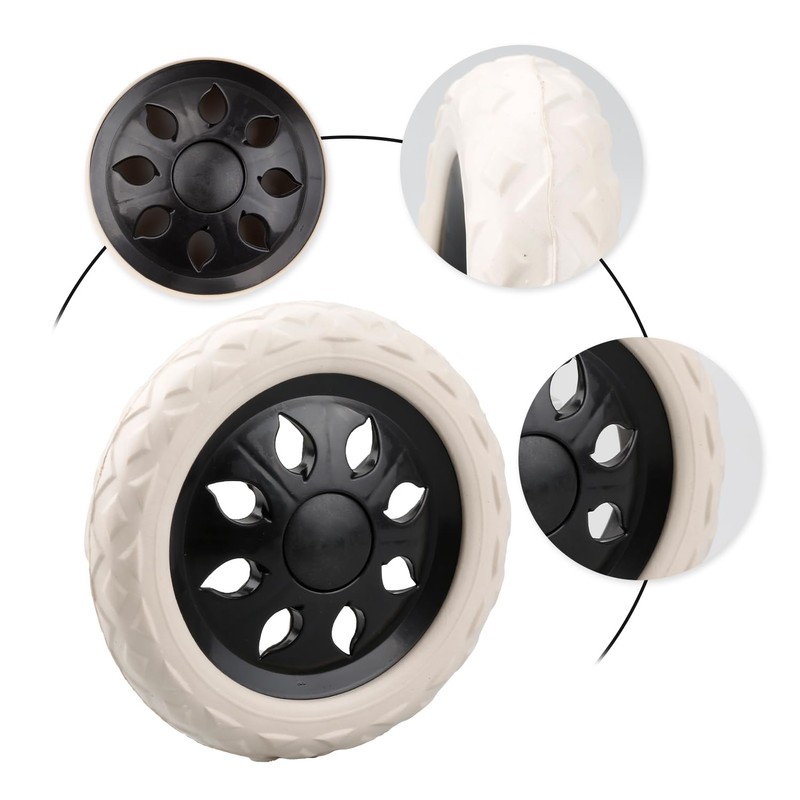 Rumyve 2 Pcs Shopping Cart Replacement Wheels,Black and White Wheels