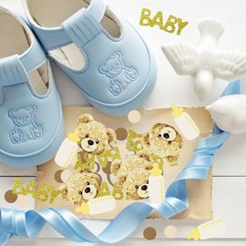 qingmeng Pack of 125 Baby Shower Decoration Confetti Baby Shower Decoration Boy Girl Gender Reveal Party Baby Table Decoration Napkins Christening Communion Confirmation Decoration Neutral Napkins Oh