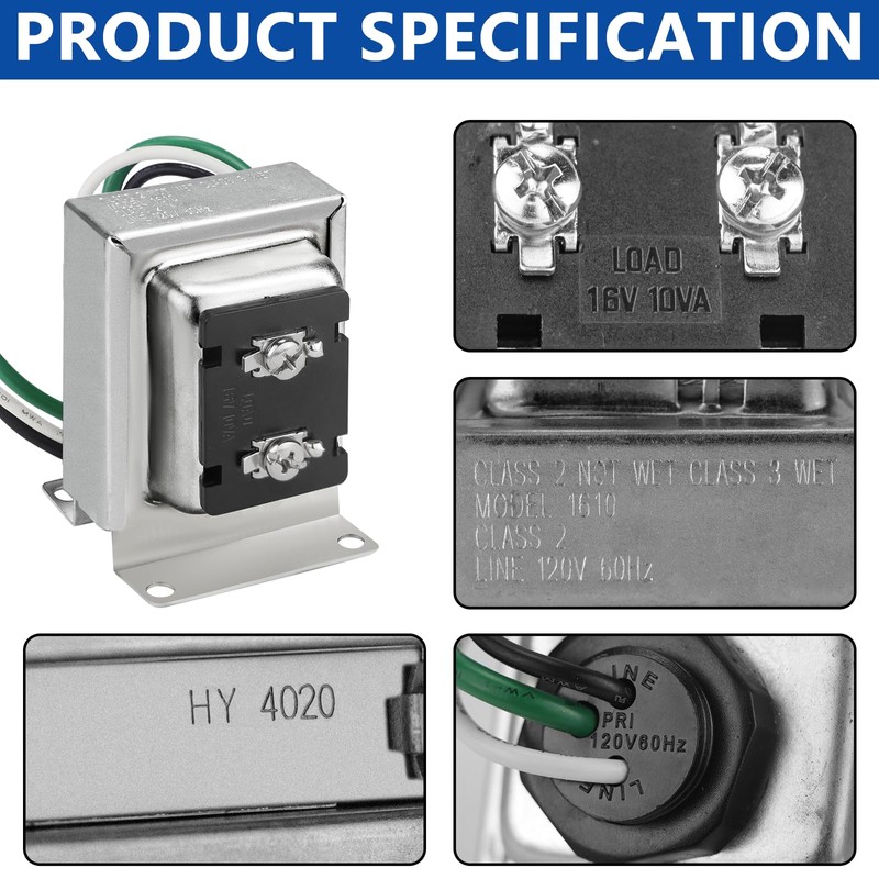 Funmit Doorbell Transformer 16V 10VA Compatible with Ring Wired Video