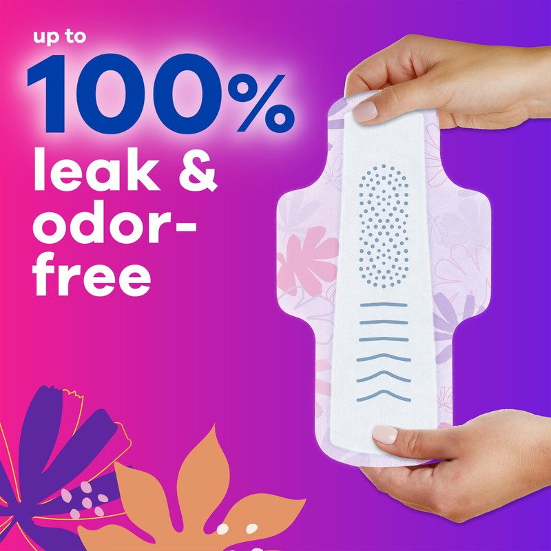 Always Radiant Feminine Pads for Women, Flexfoam Pads with Wings,