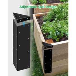 4 Pcs Garden Bed Corner Brackets with Corner Codes, 11" x 3" x 3" Rust Resistant Metal Raised Bed Brackets for Planter Box, Raised Bed Corners Connectors with Securing Lip Fits Wooden Garden Edging Fu