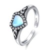 Turquoise Heart Ring 925 Sterling Silver Turquoise Celtic Adjustable Ring