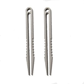 Portable Tweezer, EDC Titanium Alloy Tweezer with Non-Slip Handle, Multi-Function Mini Tool for DIY Model Making Outdoor Survival Camping, Pack of 2 - Silver