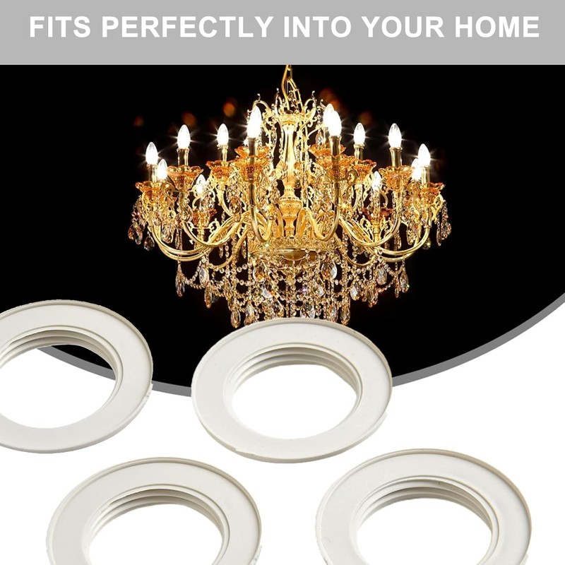 4PCS E14 Lampshade Reducer Rings - 26.5mm Plastic Screw Collar
