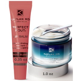 KAPLAN MD Perfect Pout Lip Mask & SPF 30 Lip Balm Duo – Hydrating Treatment with Hyaluronic Acid – Lip Mask (1 oz) + Rose Blush Balm (0.35 oz)