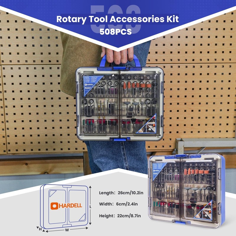 HARDELL Rotary Tool Accessories, Fits Dremel Rotary Tools, 508PCS Power