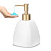 Ceramic Hand Soap Dispenser Liquid for Bathroom, Square Pyramid Lotion
