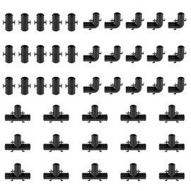 45-Pack EFIELD 1/2" Poly (PPSU) Barb Crimp Pex Fitting Combo With Position Tab, Tees, Elbows, Couplings 15 PCS each, ASTM F2159