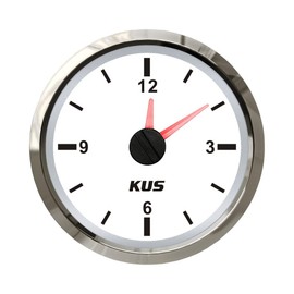 Kus 52mm 2 inch Clock Meter Gauge for Car RV Sedan Boat Truck12-hour Format with Backlight 12V 24 Volts