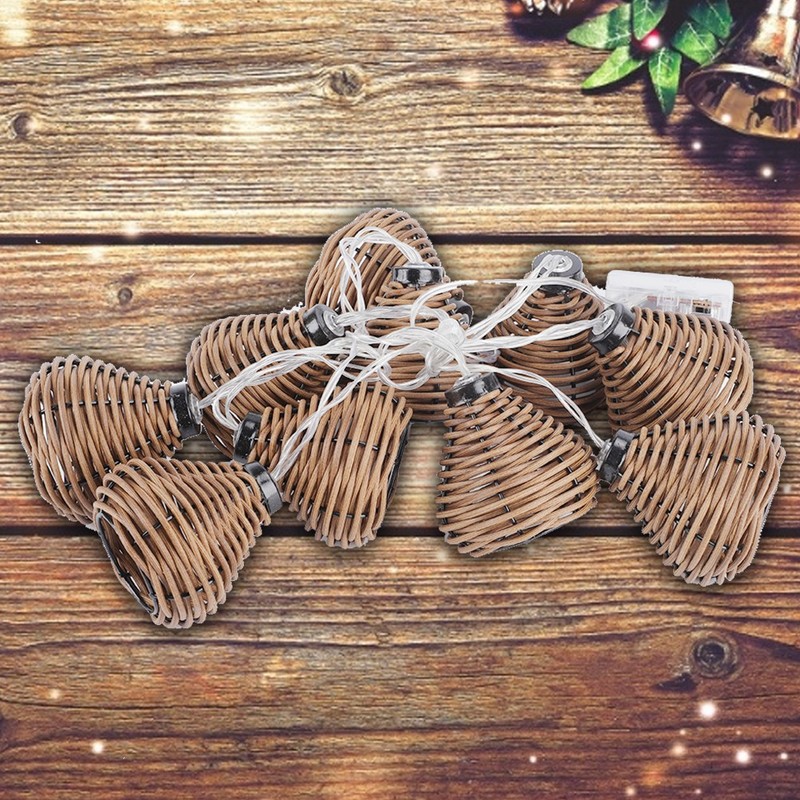 10Pcs Rattan Lamps String Lights LED Rattan Balls Fairy Lights