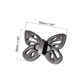 uxcell 2 Sets Butterfly Purses Twist Lock Clutches Closures for DIY Bag Making - Black