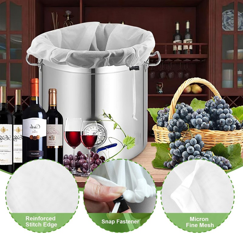 Brew Bags Reusable 46x40cm, Straining Bag with Fine Mesh and