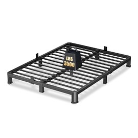 VIPSHOW 4 Inch Queen Heavy Duty 3500 lbs Bed Frame with Round-Corner Legs & Anti-Squeak Design – Quick Assembly Metal Platform, No Box Spring Needed
