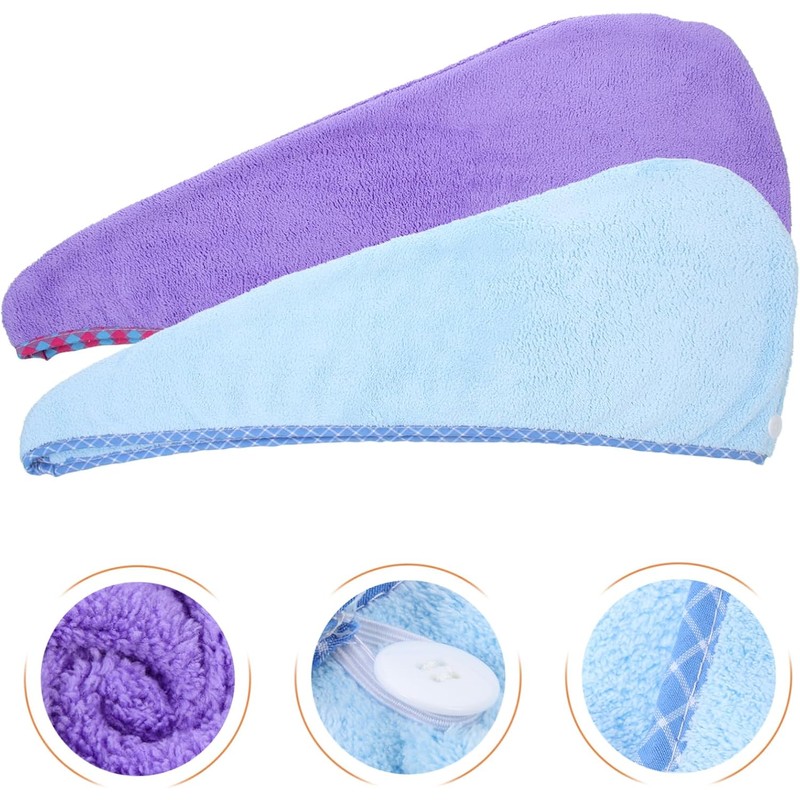 2 Piezas Toalla de Secado Rápido para Cabello Turbante de