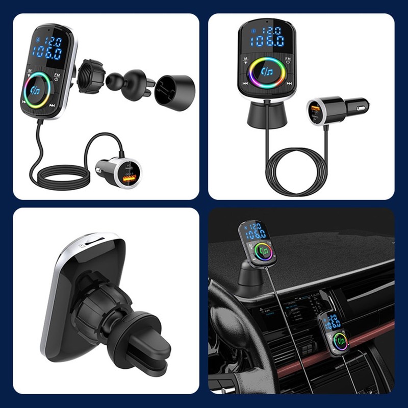 FM Transmitter, Bluetooth FM Transmitter Wireless Radio Adapter Car Kit