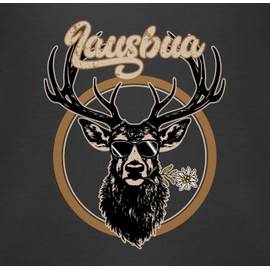 Shirtracer - Baby Bodysuit Long Sleeve Girl Boy - Compatible with Oktoberfest Outfit - Lausbua Deer Antlers Lausbub, 3 Black