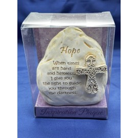 inspirational cross rock Hope gift boxed 4.5” new