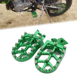 Foot Pegs Footpegs Footrest Pedals Billet MX Wide Aluminum Foot rests For KX125 KX 125 250 KX250 1997-2001 Motorcycle dirt bike Green