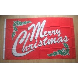 Merry Christmas Red Large Christmas Flag 5ft x 3ft