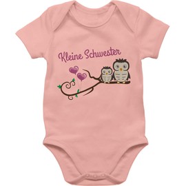 Shirtracer - Baby Bodysuit Boy Girl - Siblings Brother and - Little Sister Cute Owls, 1 baby pink