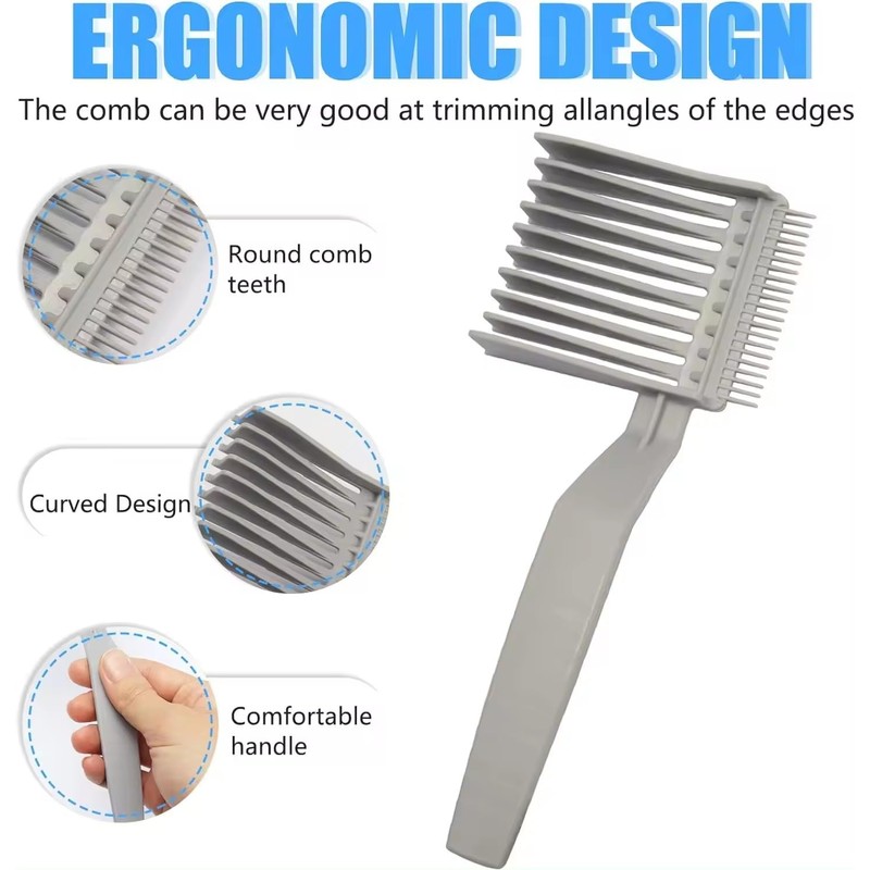 Fade Combs Tool for Men's,2pcs Curved Positioning Flat Top Hair